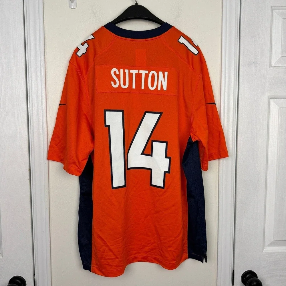 NEW Nike Denver Broncos Courtland Sutton 14 NFL Jersey Mens XL On Field *1 Stain